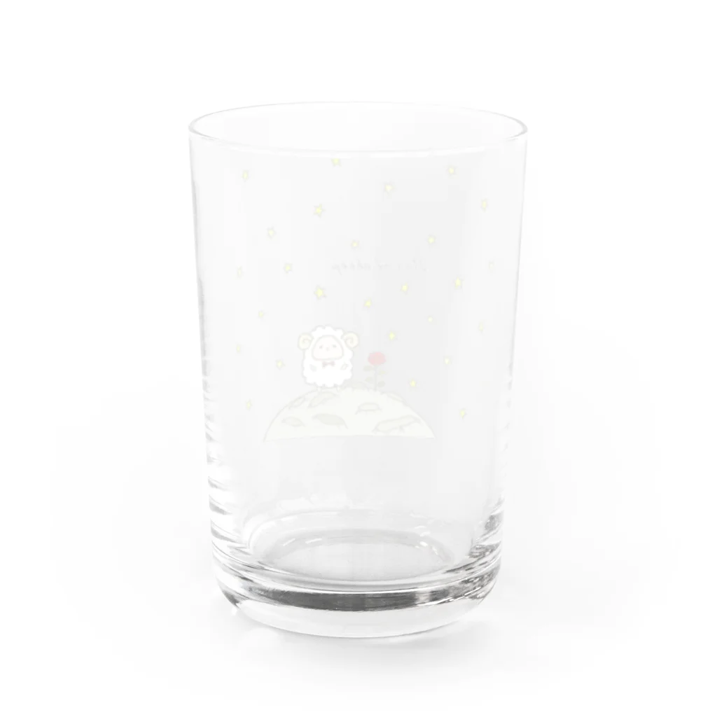 もふもふひつじ 憩いの広場の星を旅するひつじ Water Glass :back