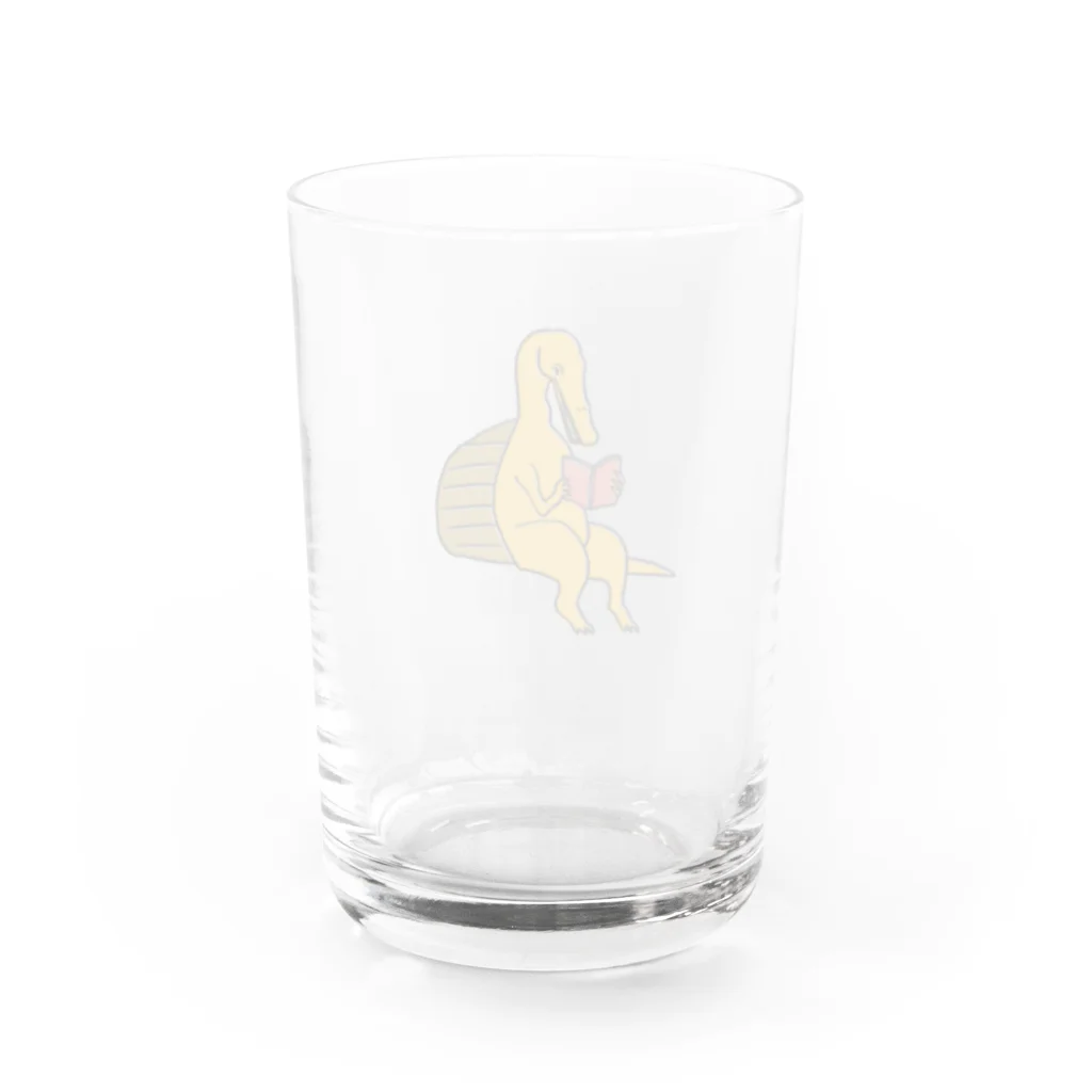 バラエティショップ　いもこの読書するスピノサウルス Water Glass :back