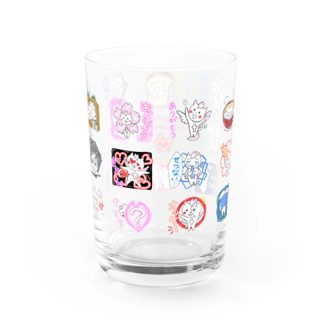 ERIKOERIN ART SHOPのさくらのすけ「ありがたき」 Water Glass :back