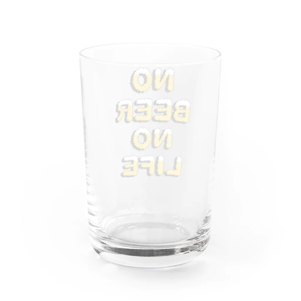 ひよこねこ ショップ 1号店のNO BEER NO LIFE。(文字のみバージョン） Water Glass :back