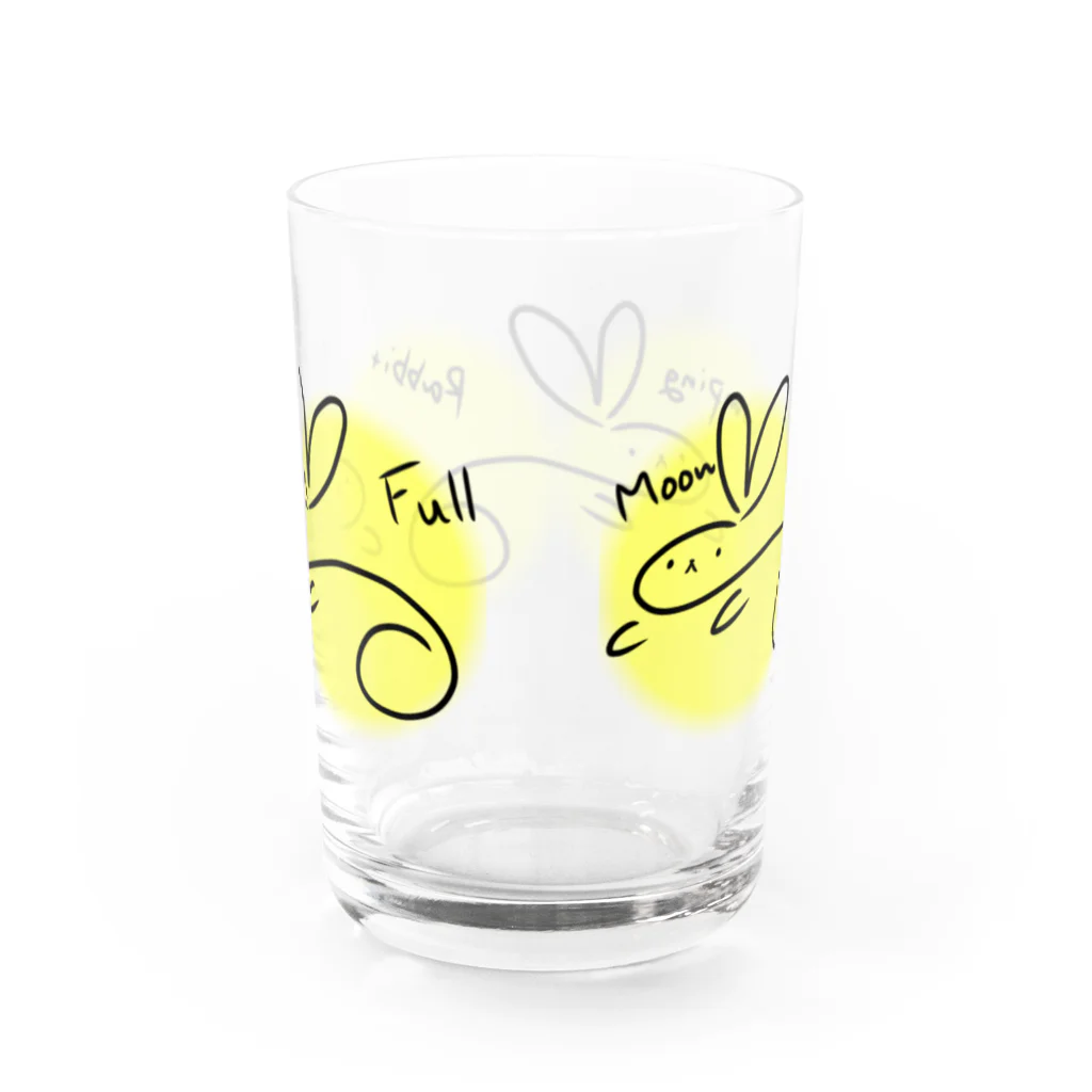 うさぎのらみゅうさのらみゅうさと満月 Water Glass :back