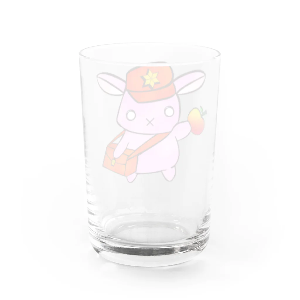 くまのおもちゃ箱のお届けうさぎ Water Glass :back