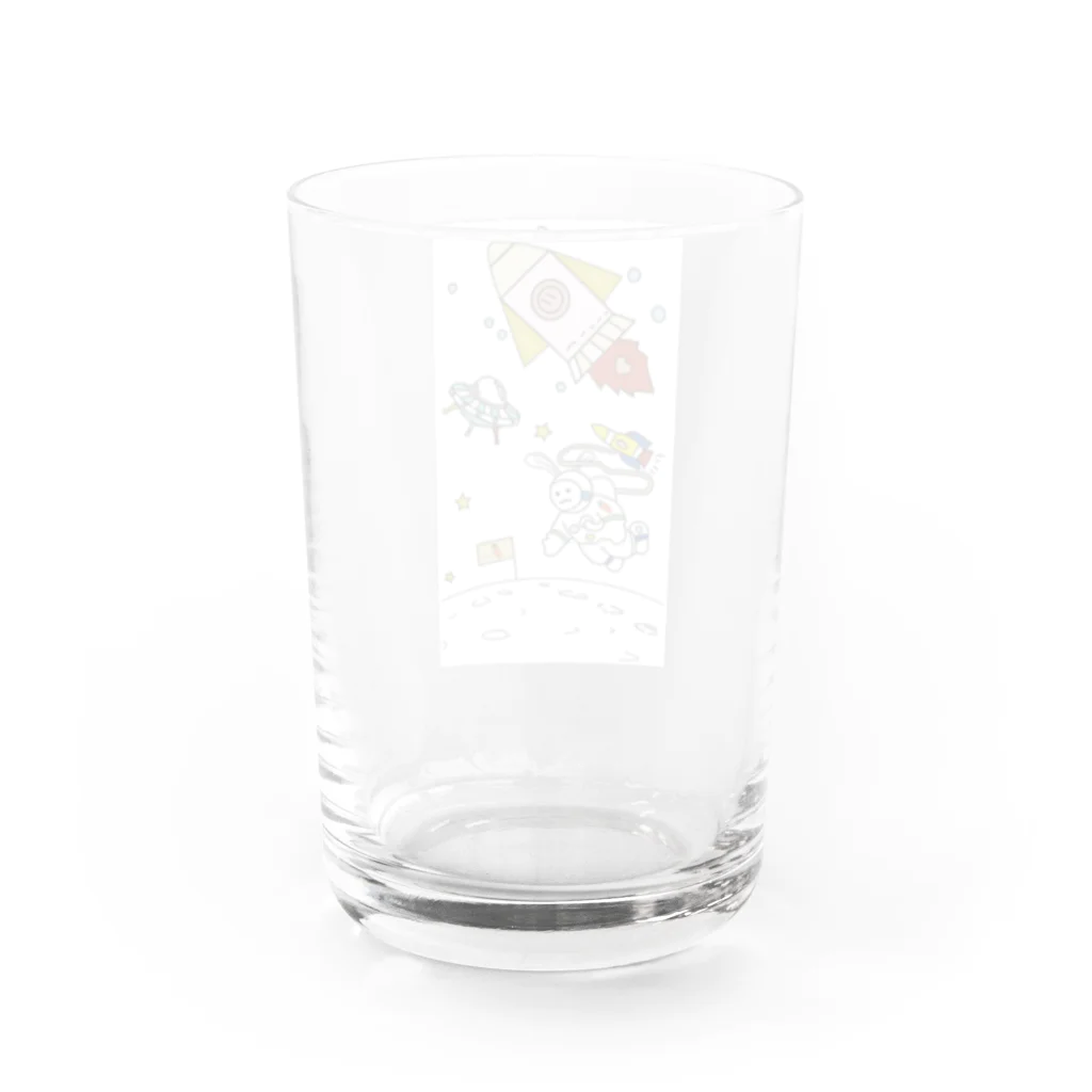 kumamotoの宇宙ウサギ Water Glass :back