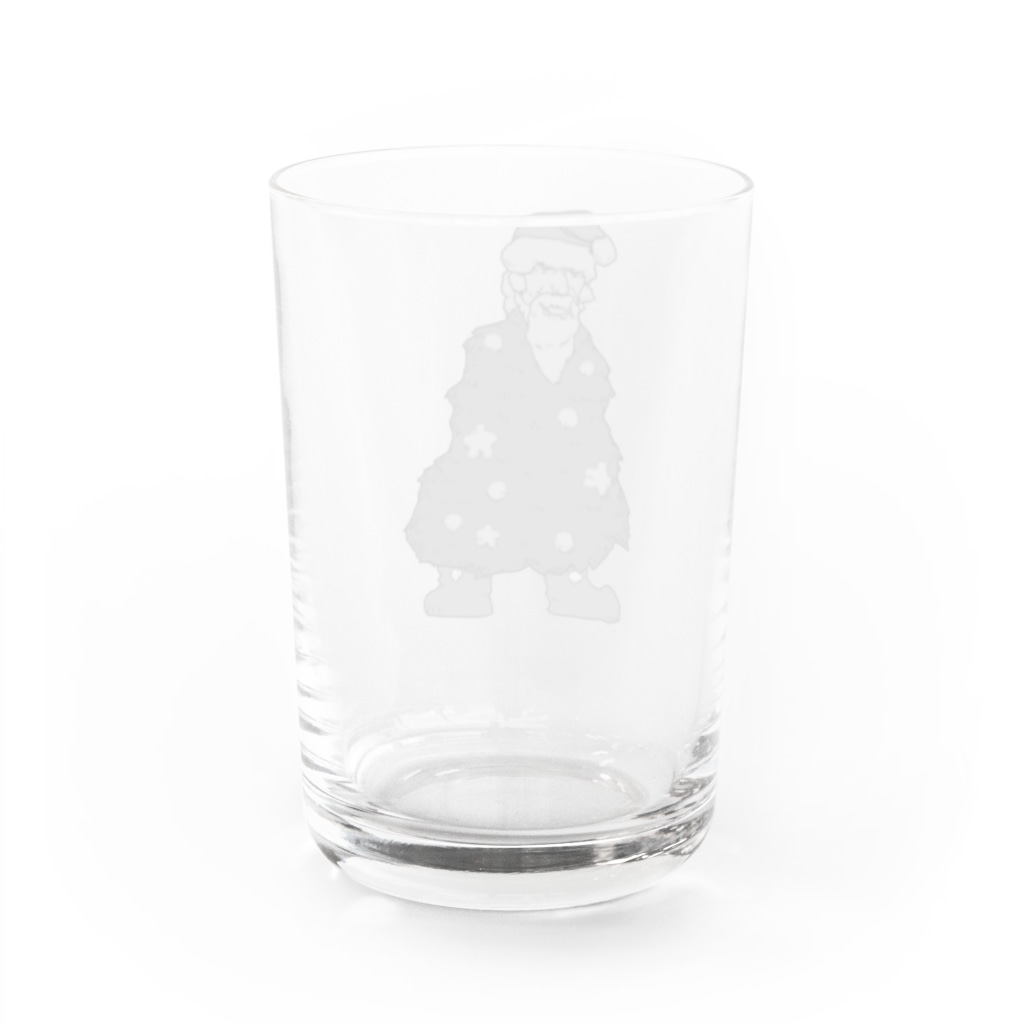 謎モノ店のモノクロ　カモフラサンタ Water Glass :back