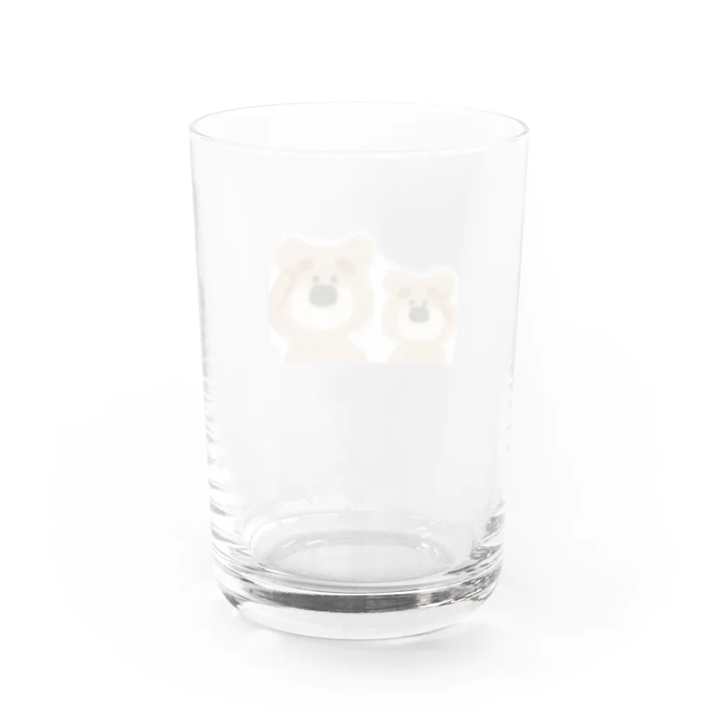 こっちゃんのお店🐻の敬礼ポーズてっちゃん Water Glass :back