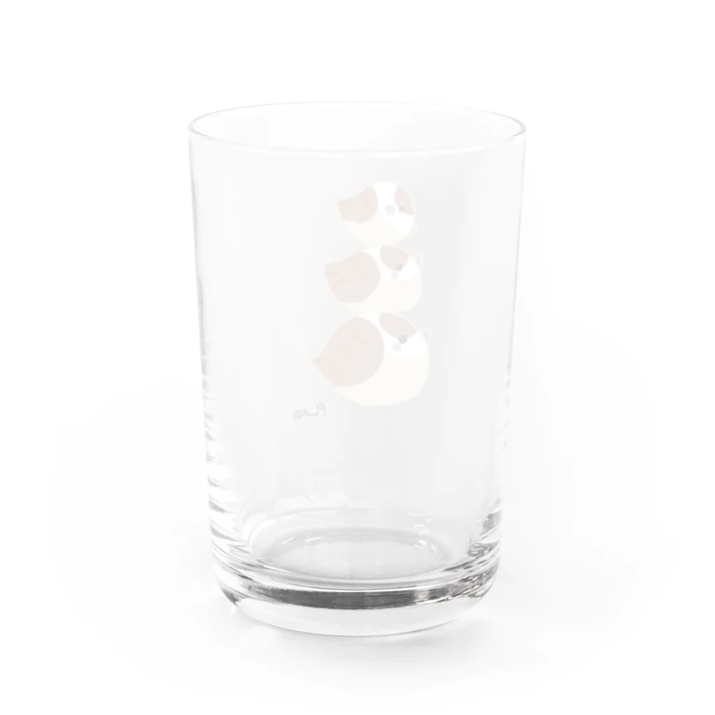 ぷいこのおみせのふくふくすずめの親子。 Water Glass :back