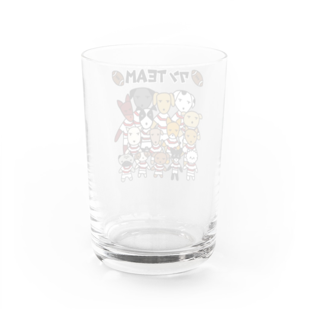 麦畑のワンTEAM Water Glass :back