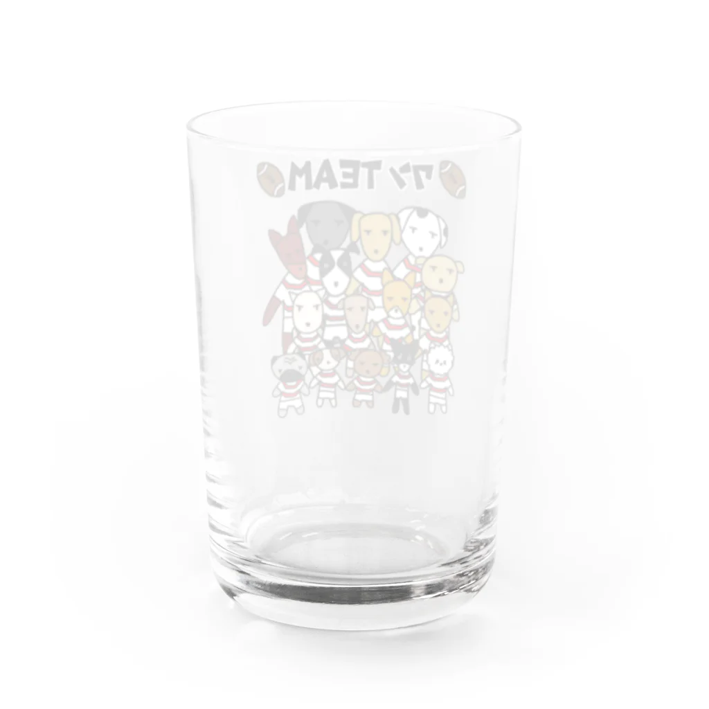 麦畑のワンTEAM Water Glass :back