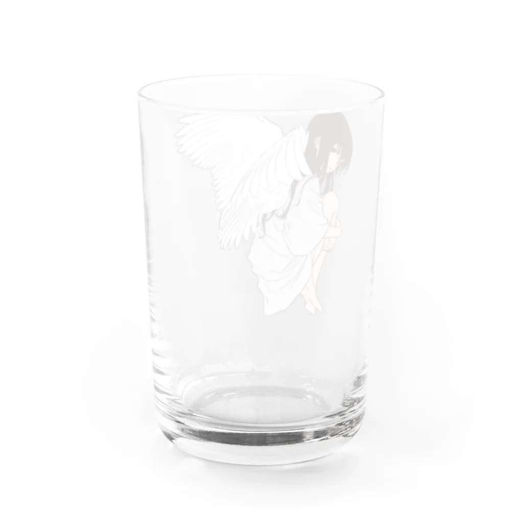 one-naacoの飛べそうな女子(茶系色バージョン) Water Glass :back