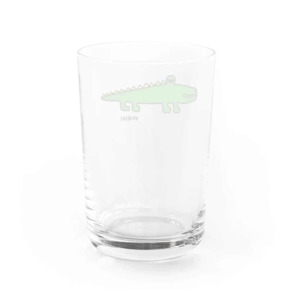 麦畑のワニG(下手な絵) Water Glass :back