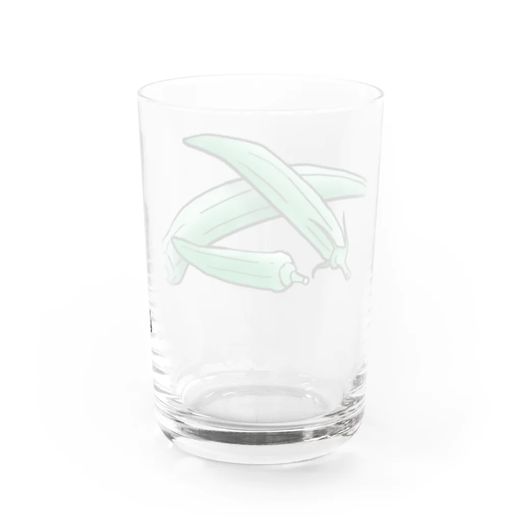 サルハ亭の家庭菜園シリーズ　おくら Water Glass :back