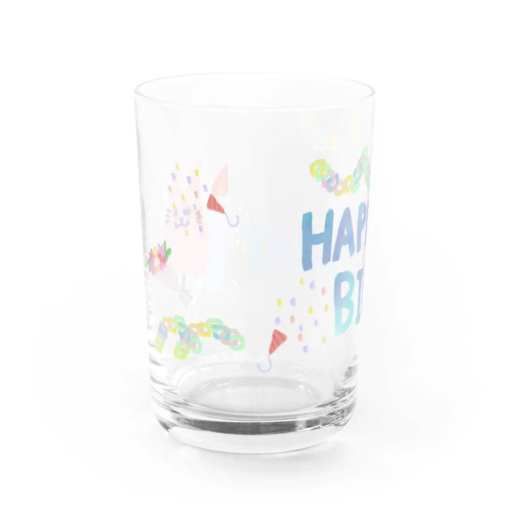 LilyBlanket89のお誕生日おめでとう_シーツをかぶったネコ Water Glass :back