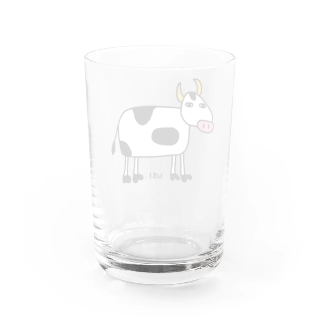 麦畑のウシw(下手な絵) Water Glass :back