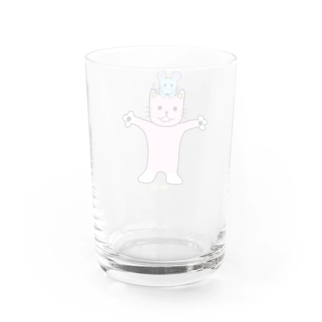 ミカンあんみつのニャー＆チュー Water Glass :back