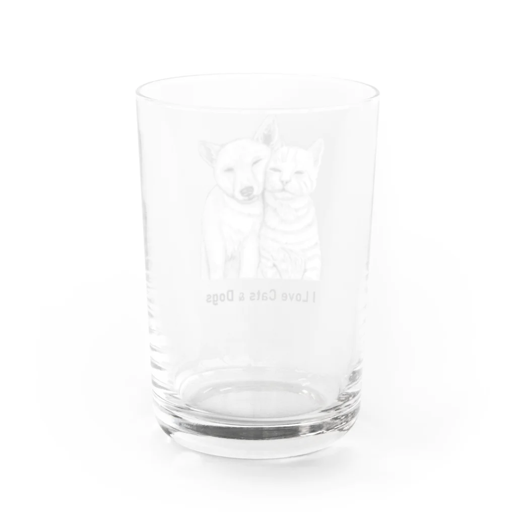 I love cats&dogs　のI Love Cats&Dogs Water Glass :back