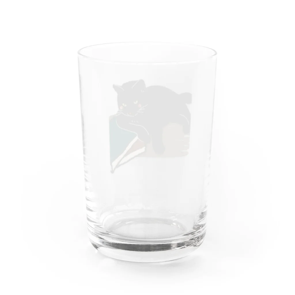 あーあーのくろねこと文学 Water Glass :back