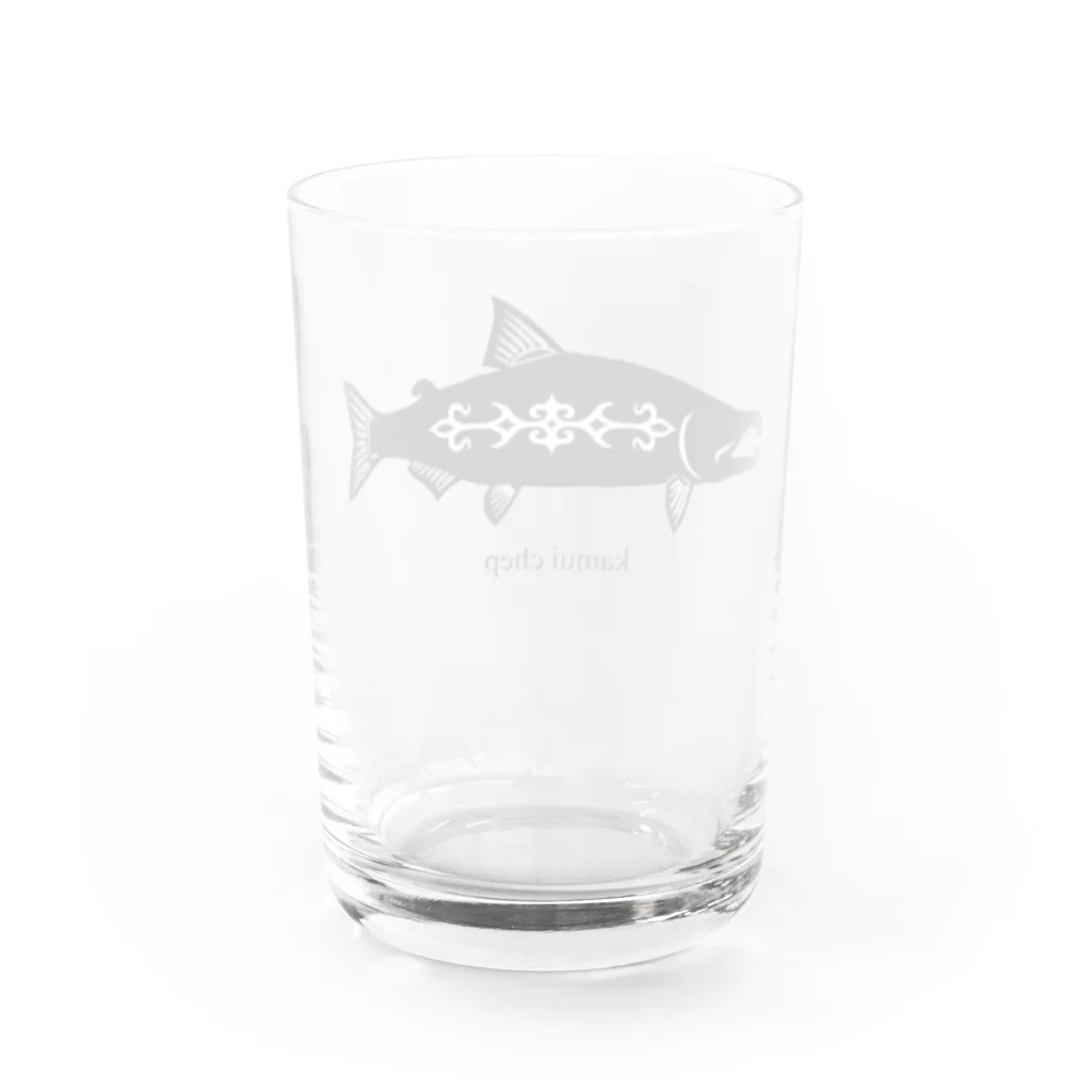 𓃠𝕊ℍ𝕚ℙℙ𝕆の鮭   アイヌ模様 Water Glass :back