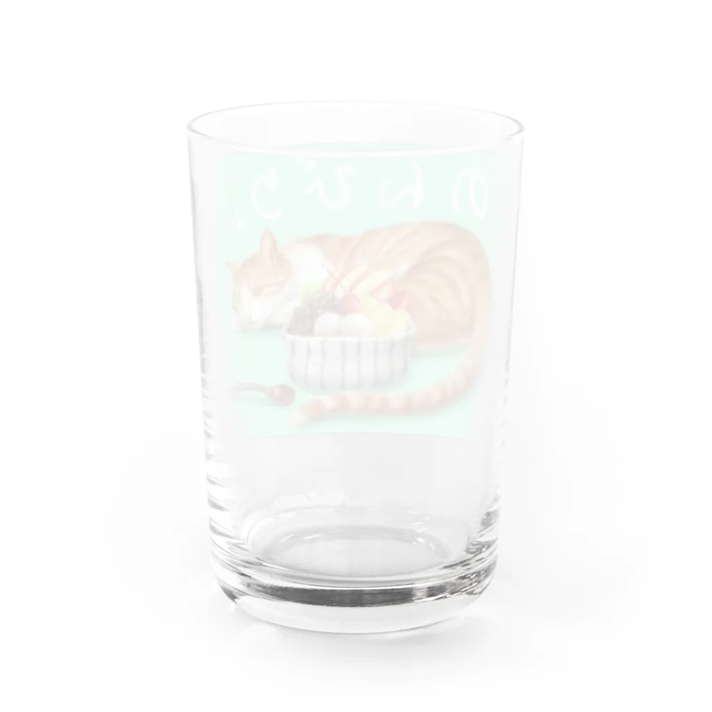 Ａｔｅｌｉｅｒ　Ｈｅｕｒｅｕｘの茶屋猫　あんみつ Water Glass :back