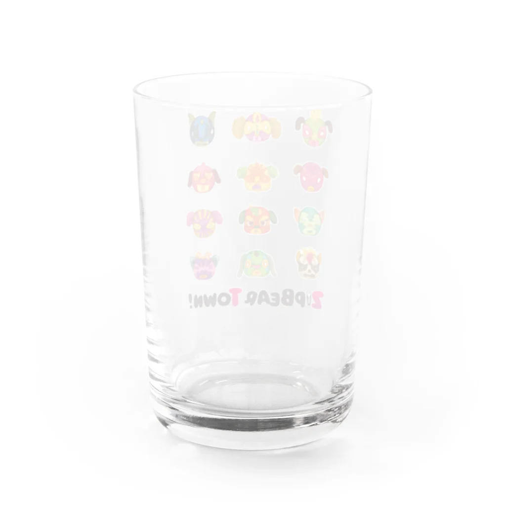 ZipBearTownのプルドック ルチャマスク Water Glass :back