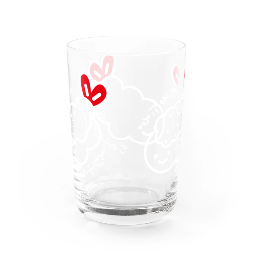 ルナポーンの2色3食（しろぬき赤） Water Glass :back