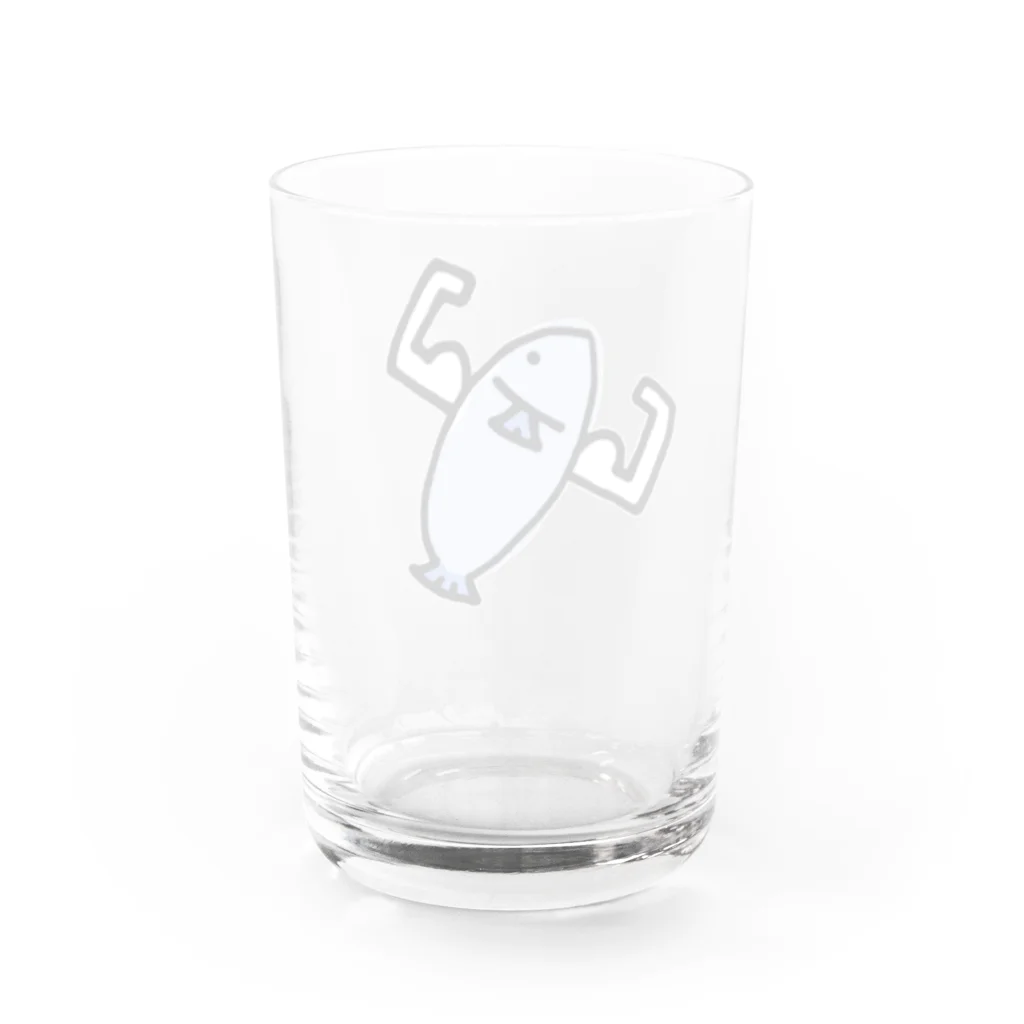 Mark Squier Design SUZURI店のきんにくうお Water Glass :back