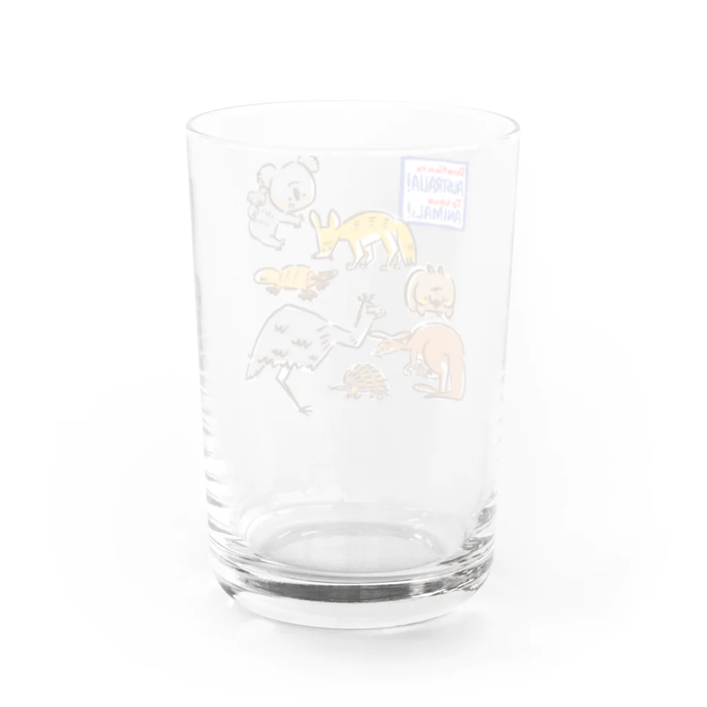 サタケ商店🐅🍛のオーストラリアアニマル(500円募金) Water Glass :back