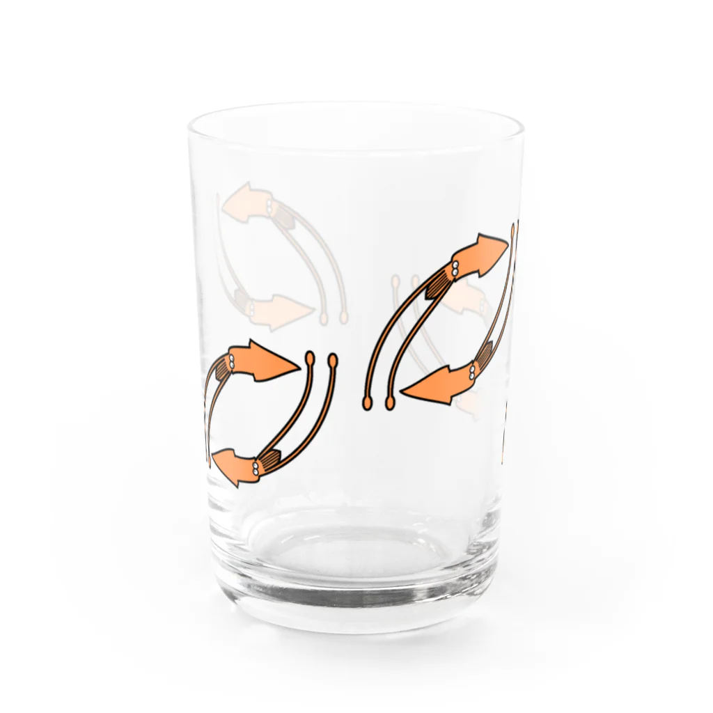 蛇口〆太のお店の干しイカ巴帯 Water Glass :back