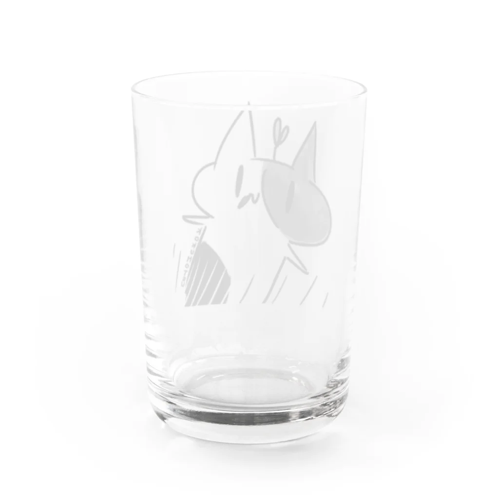 こくもつこやのとびだすものくろ Water Glass :back