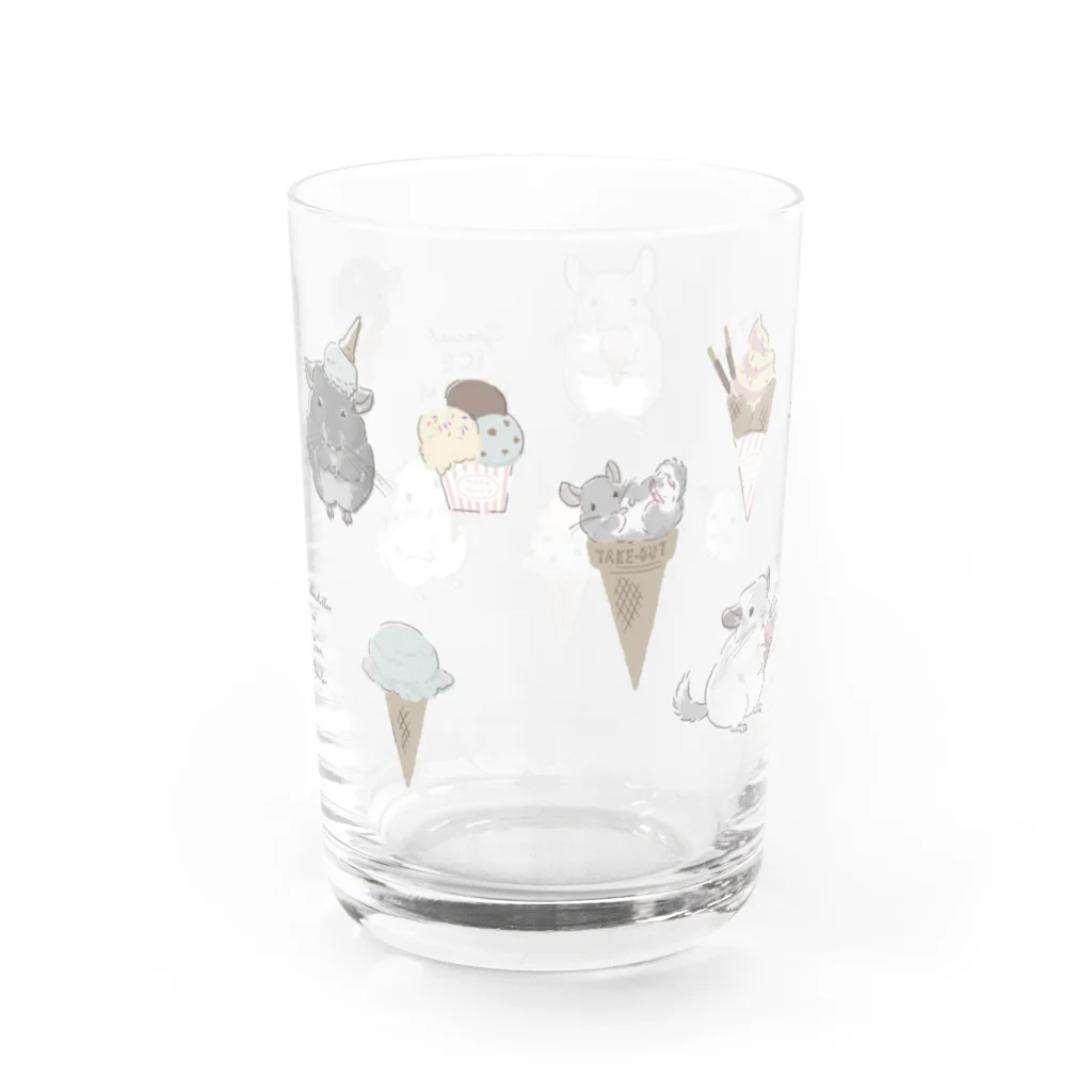 チンチラ雑貨MarkCrownのチンチラとIceCream Water Glass :back