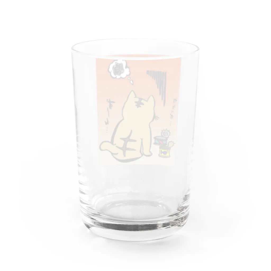 気ままに創作　よろず堂のどんよりねこ　いろどり Water Glass :back