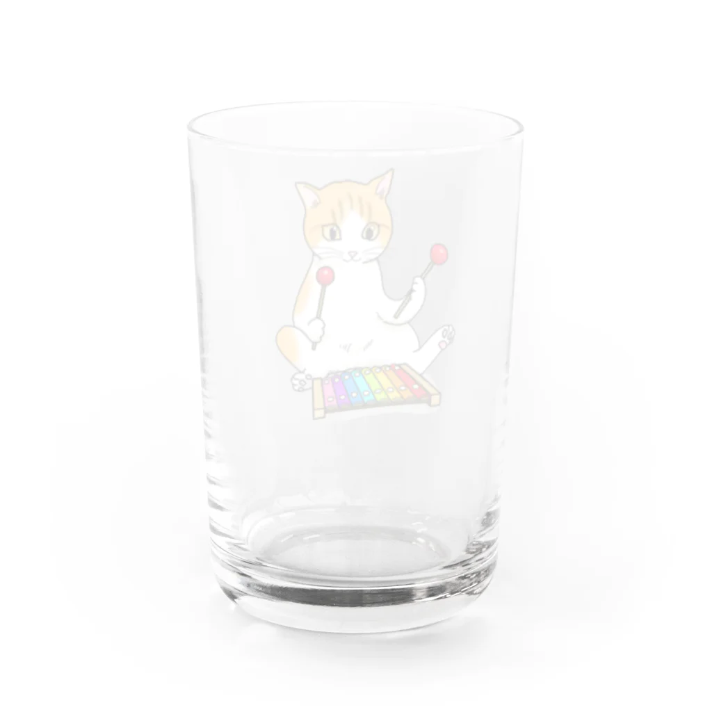 Ａｔｅｌｉｅｒ　Ｈｅｕｒｅｕｘの木琴を叩く猫 Water Glass :back