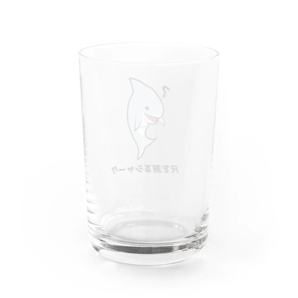 かにの尺を測るシャーク Water Glass :back