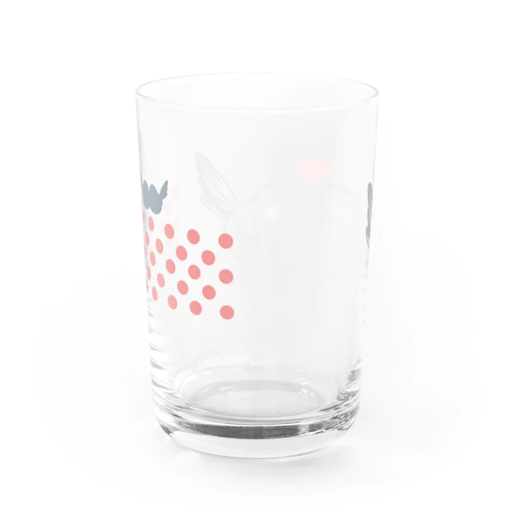 ふんわりショップのカップルのシマエナガ Water Glass :back