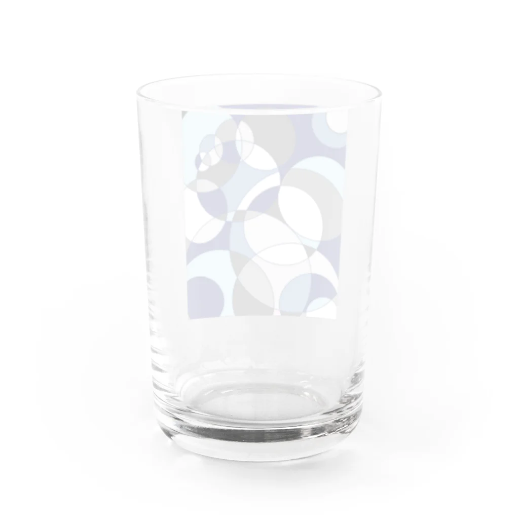rioka24ki10の丸模様　青 Water Glass :back