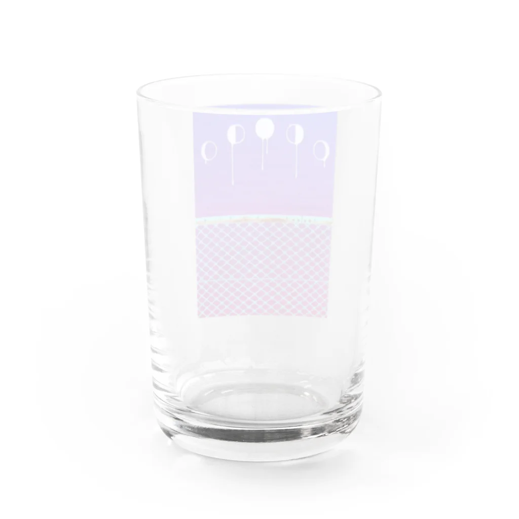 采-aya-の月とフェンス Water Glass :back