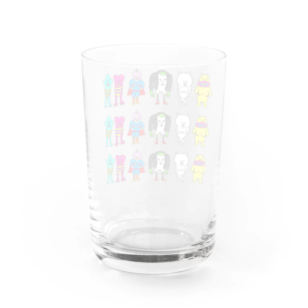 右手リアンうめもと公式のオールスターだらけ Water Glass :back