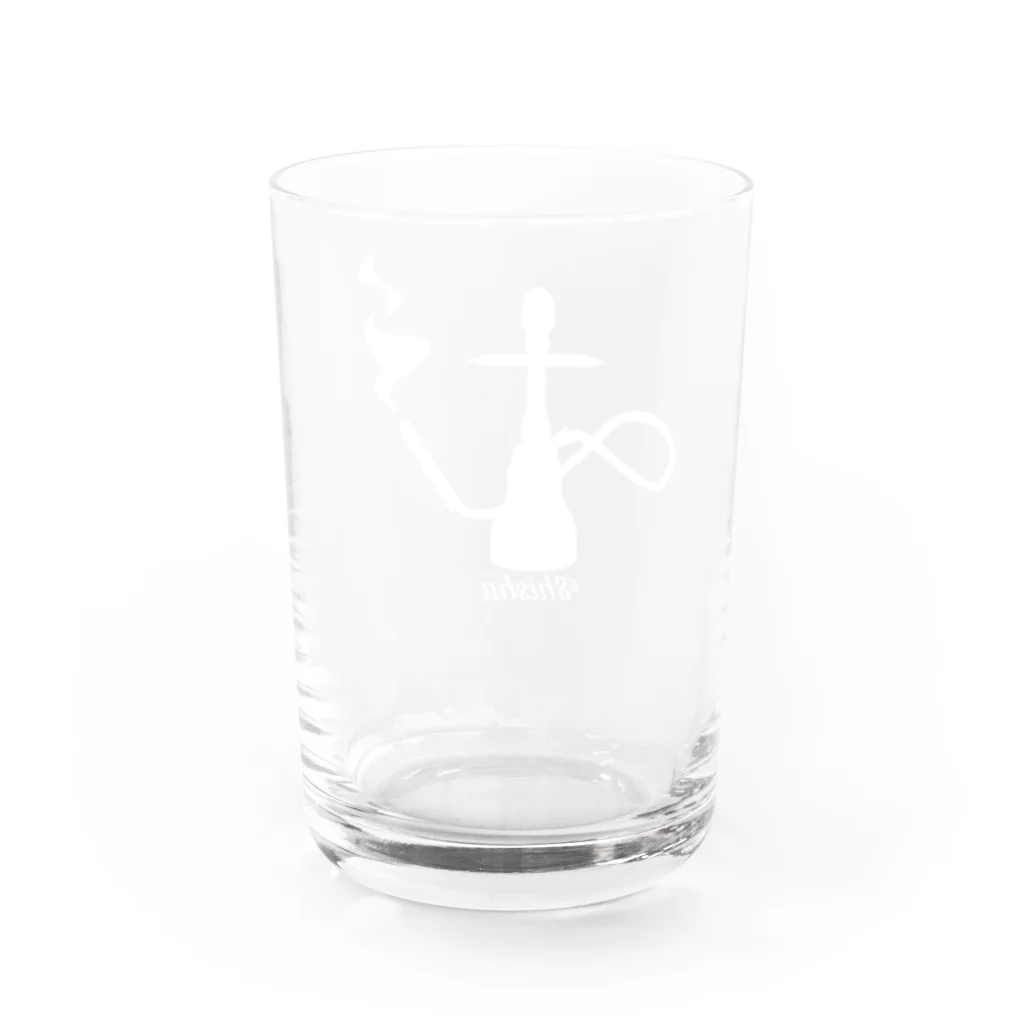 けむりちゃんのシーシャシルエットロゴグラス Water Glass :back