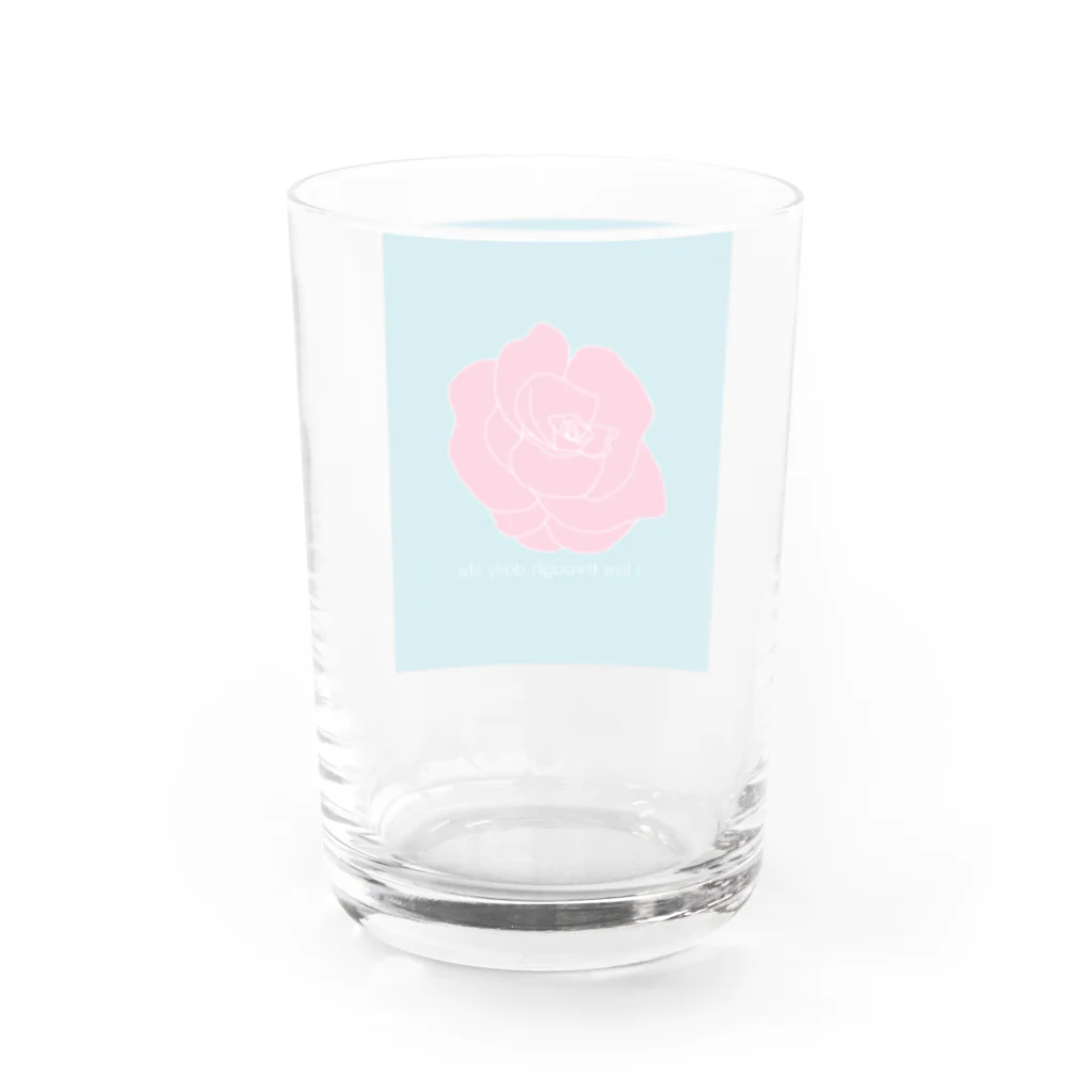 あきのI live through daily life （バラ） Water Glass :back