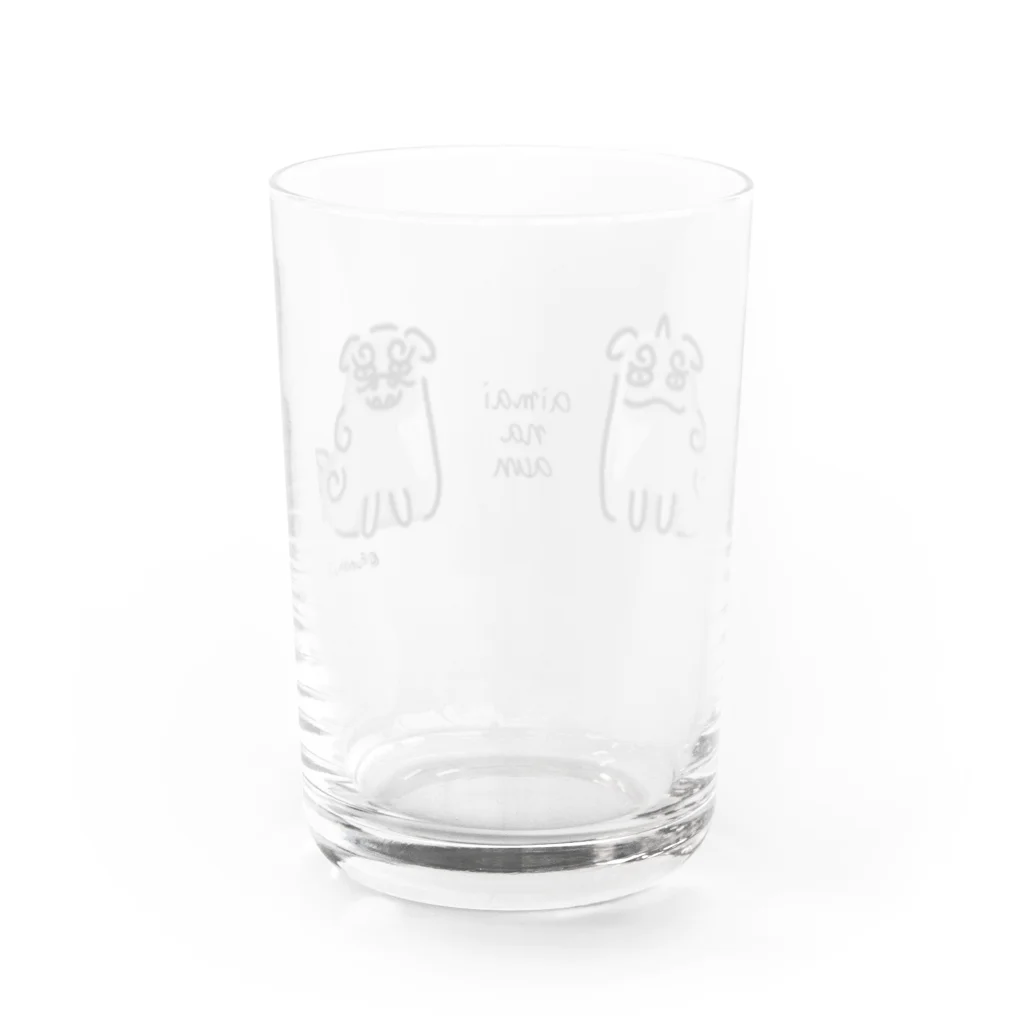 Fondhuの曖昧な阿吽（狛犬） Water Glass :back