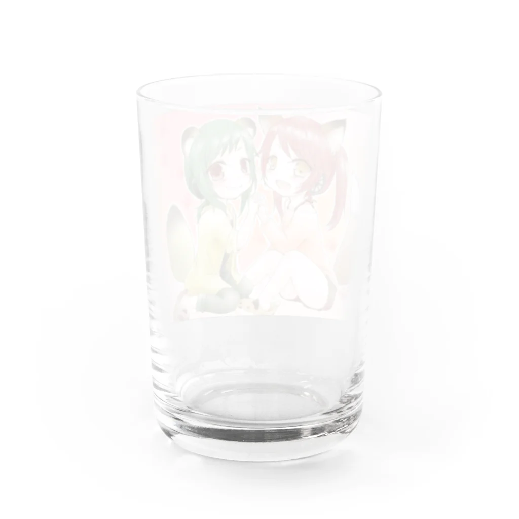 すぐる/どいなかのしばいぬの赤いきつねと緑のたぬき Water Glass :back