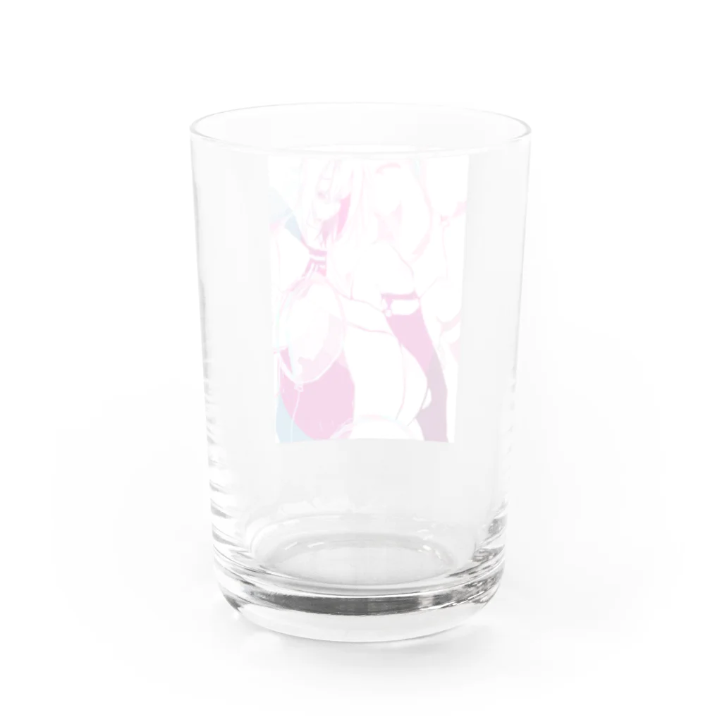 一朶琴の透明少女のグラス Water Glass :back