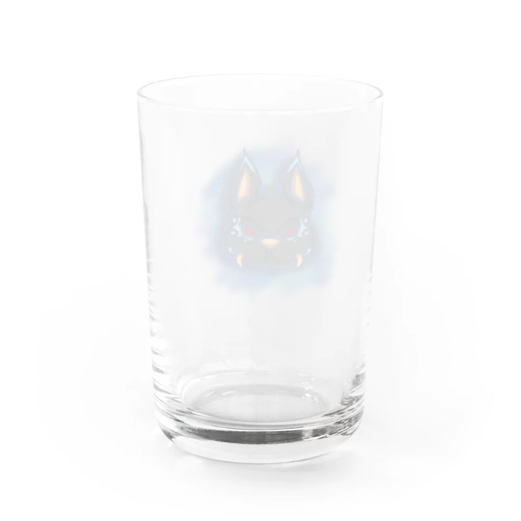 89虎の巣穴のウルフバット（青） Water Glass :back