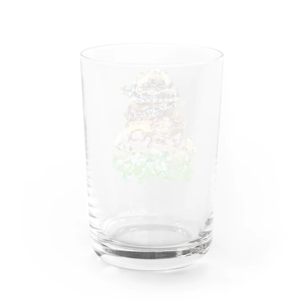 動物ガラス絵描きをしてる人のお店のパンケーキ風パンケーキリクガメ Water Glass :back