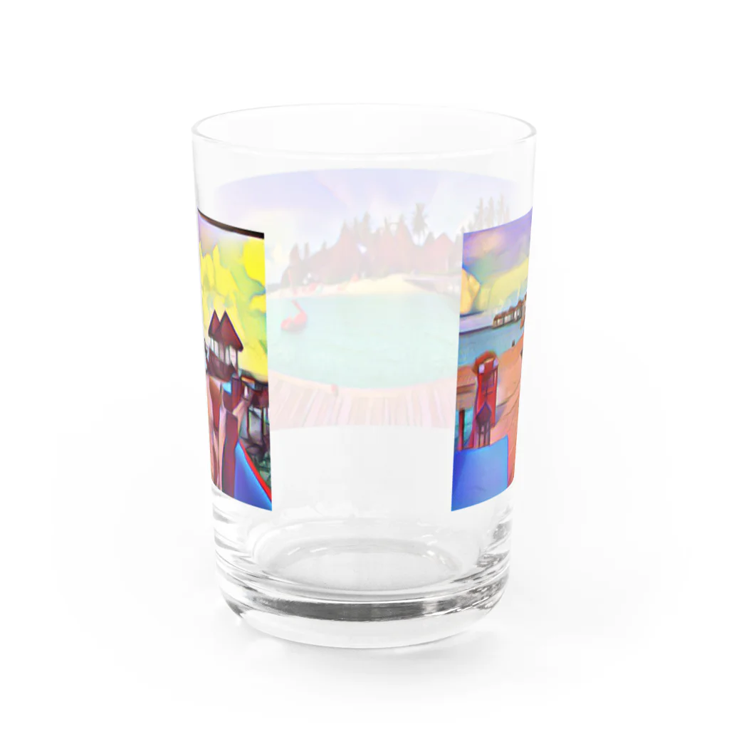 2525asmeのMaldives Water Glass :back