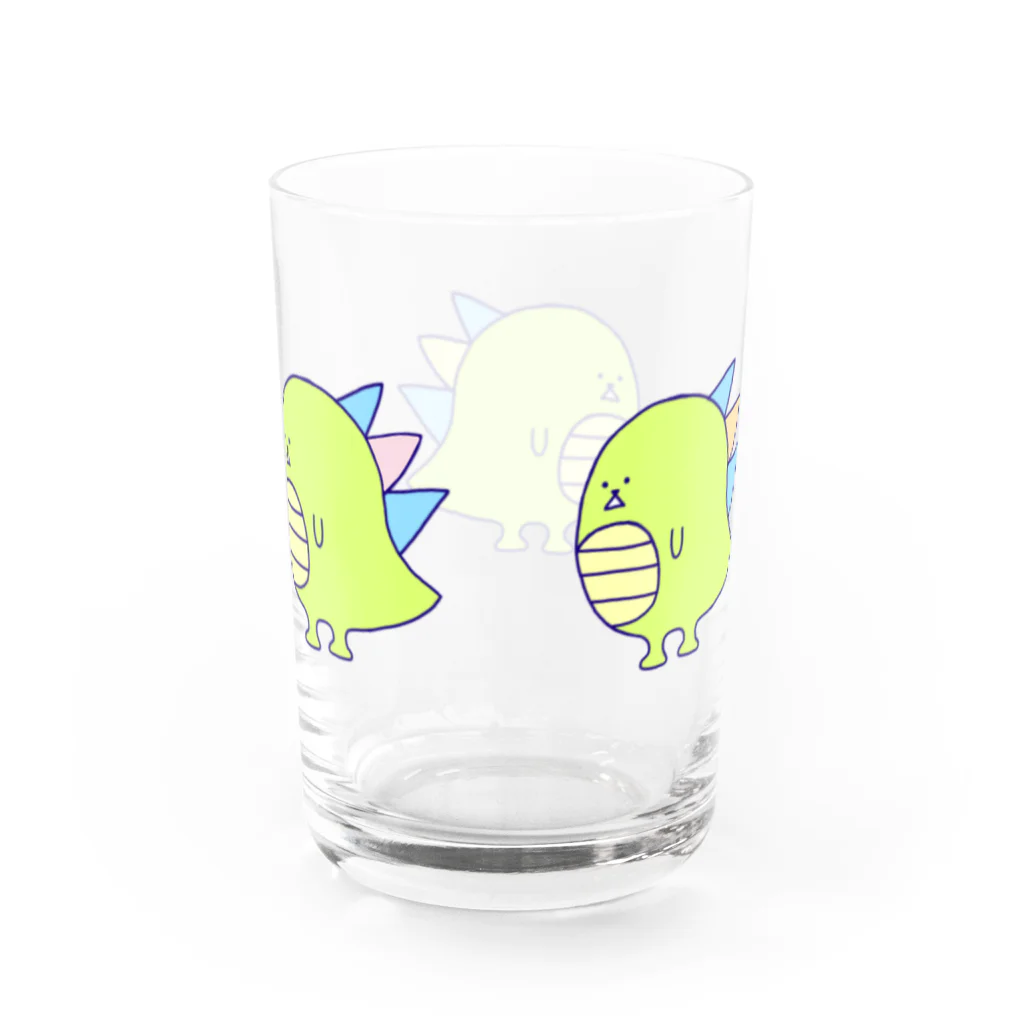 こぶたのrindnくん×3 Water Glass :back