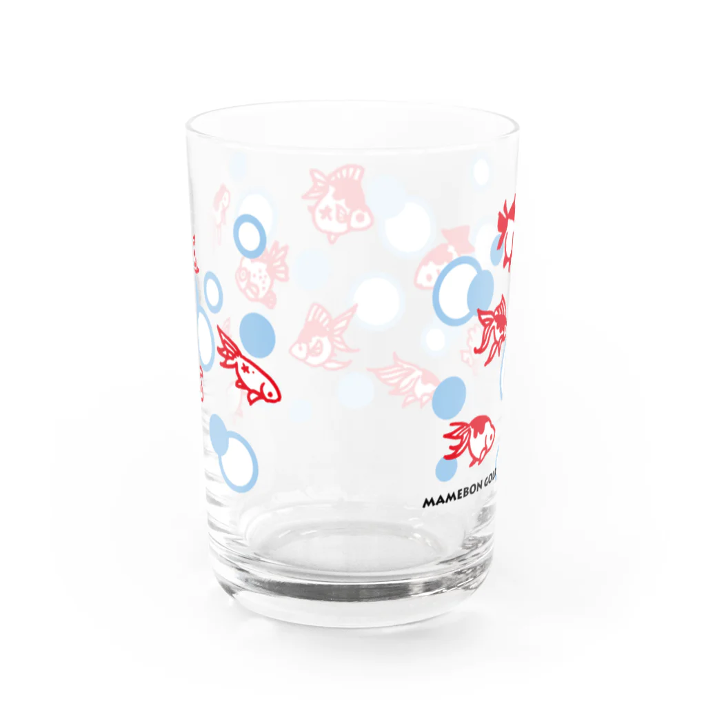 鉄格子乃人魚SUZURI支店のまめぼんはんこ金魚2019 Water Glass :back