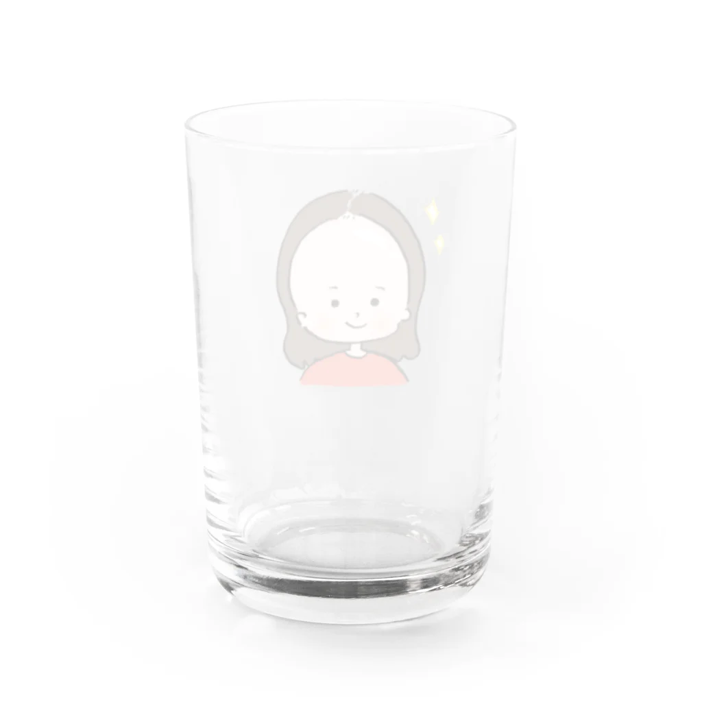 おで子、前を向け！/おで子ヒカル👨🏻‍🦲のおでこヒカルちゃん　ピカピカモード Water Glass :back