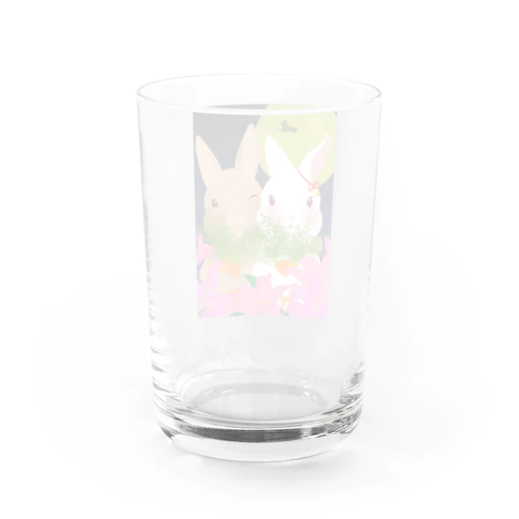 asahiyoruaの月見ちゃん仲良しグッズ Water Glass :back