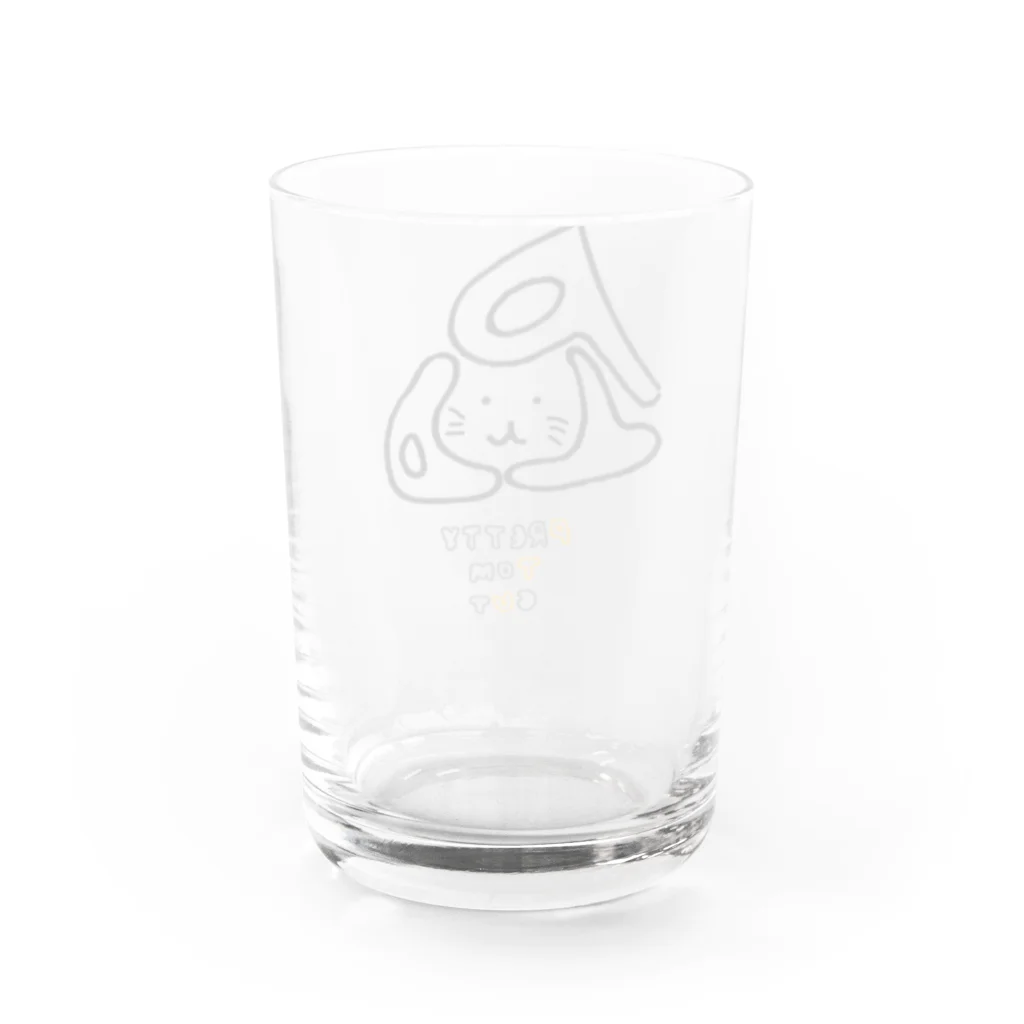 兎猫庵のPTA-ｂ　文字入り Water Glass :back