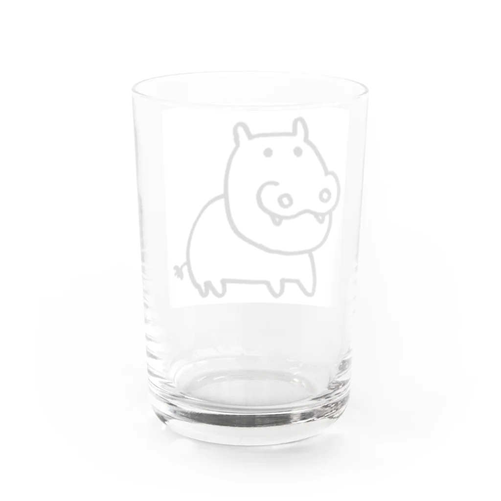 手描きと時々写真のカバお Water Glass :back